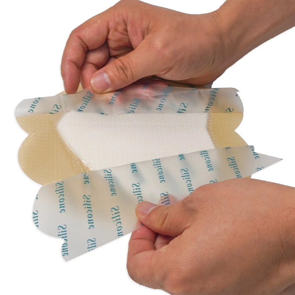 Individually Packed Silicone Foam Dressing Sterile Water-Resistant Adhesive Pads For Wound Care